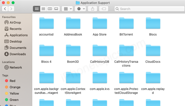 Delete Appliction support files on Mac to free up others storage