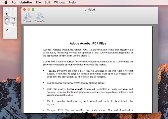 Formulate PRO PDF reader for Mac