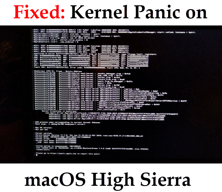 Kernel panic on macOS High seirra