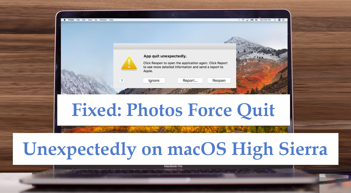 Photos force quit unexpectly on mac