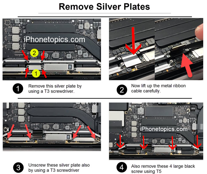 Remove silver plates for mac screen replacement