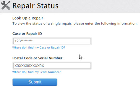 Check iPhone repair status online