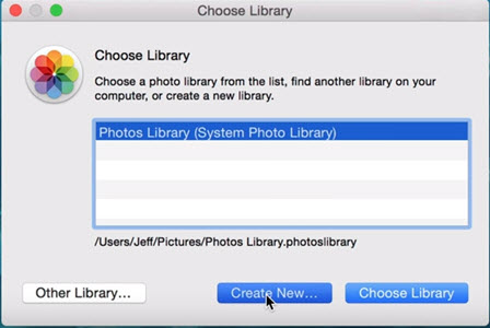 create new photo library mac