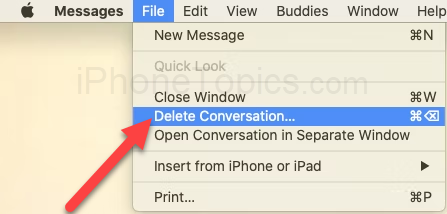 delete messages conversation on Mac