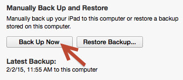 iTunes backup now