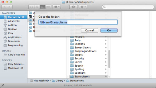 Mac library startup items