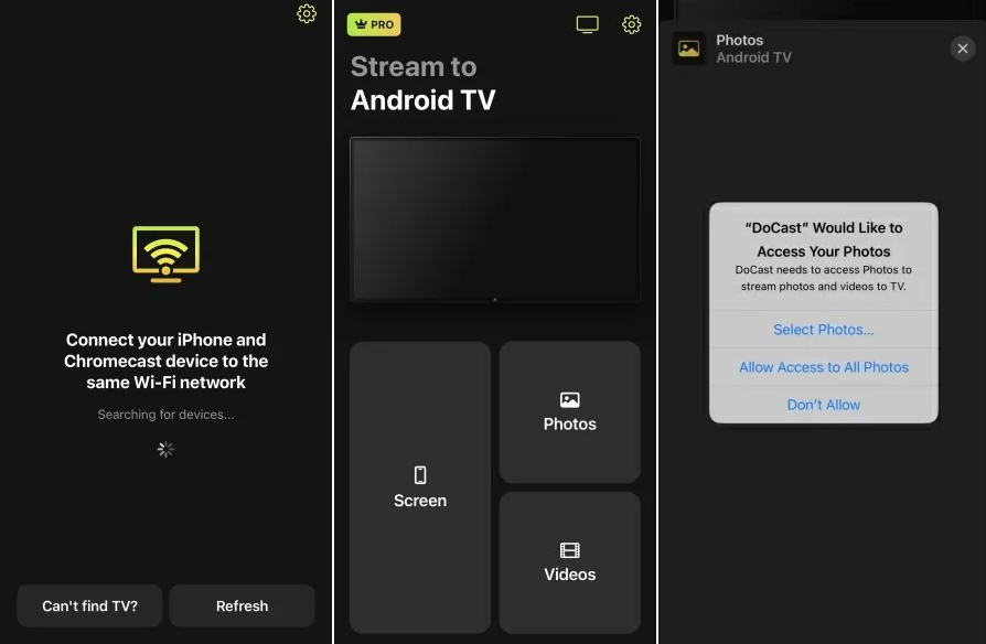 connect DoCast to tv