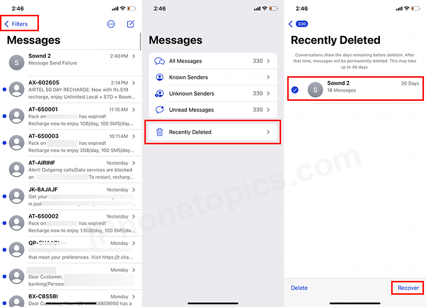 Recover Deleted Text Messages on iPhone 