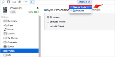  Remove all synced photos by syncing with a new folder