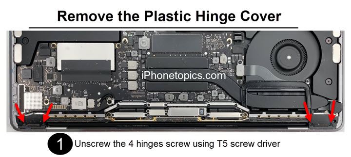 remove the plastic hinge cover