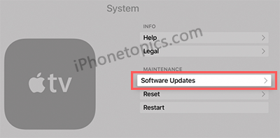 software update Apple TV 4K 