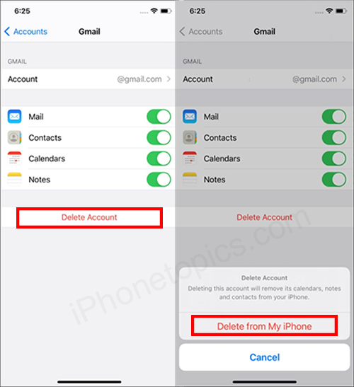 Delete Gmail account on your iPhone and iPad