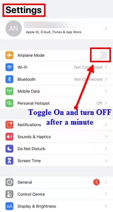 turn On and Off airplane mode