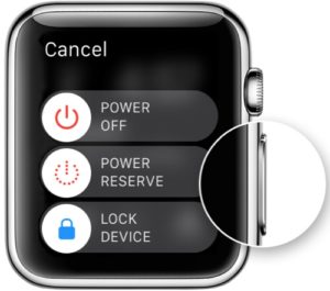 Apple Watch restart power off