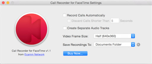 call recorder for FaceTime settings